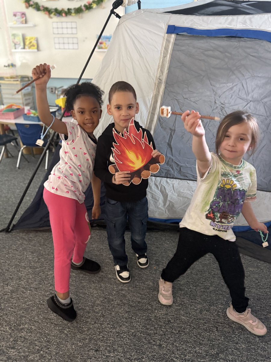 So glad I got to join Miss S's Kindergarten Class for their Camping Day ⛺️ They made s'mores, read with flashlights in the tent, decorated their own visors, and got camping themed goodie bags! Thanks, Ms. S for a memorable day the kids had a blast! 🧡 <a href="/CubsKp24/">Kennedy Park School #24</a> #Cubs24 #WTSD1