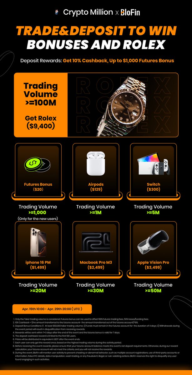 Cash back sur ton trading volume. Not bad. ✍🏻

(Fonctionne pour les gens déjà inscrits)

👇🏻
partner.blofin.com/d/CryptoMillion