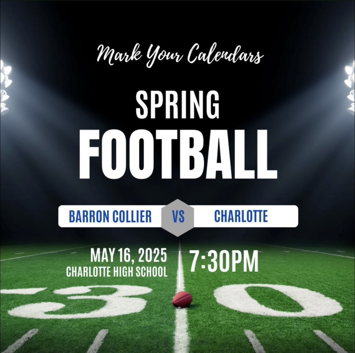 BCHS All Sports Booster club (@bchsall) on Twitter photo Spring football game is Friday May 16th at Charlotte high school. Mark your calendars 🐾🏈 <a href="/BarronCollier/">Barron Collier</a> <a href="/BrannonTidwell/">Brannon Tidwell</a> Spring football game is Friday May 16th at Charlotte high school. Mark your calendars 🐾🏈 <a href="/BarronCollier/">Barron Collier</a> <a href="/BrannonTidwell/">Brannon Tidwell</a>
