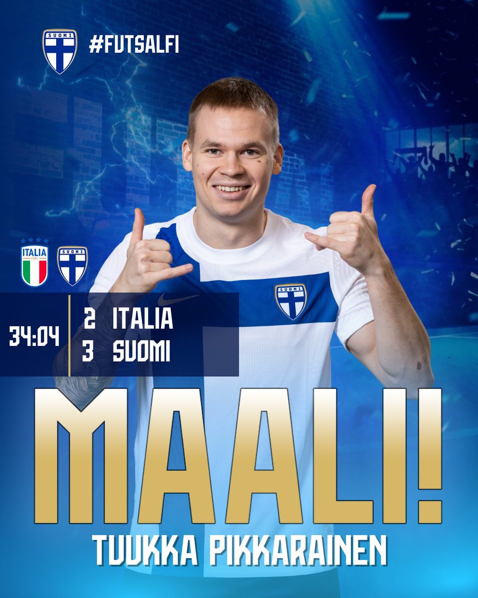 Tämähän käy jännäksi!🤔

Nyt Suomi ja Italia latovat maaleja vuoron perään. Mutta kumpi saa viimeisen osuman?

#Futsal #Futsalfi