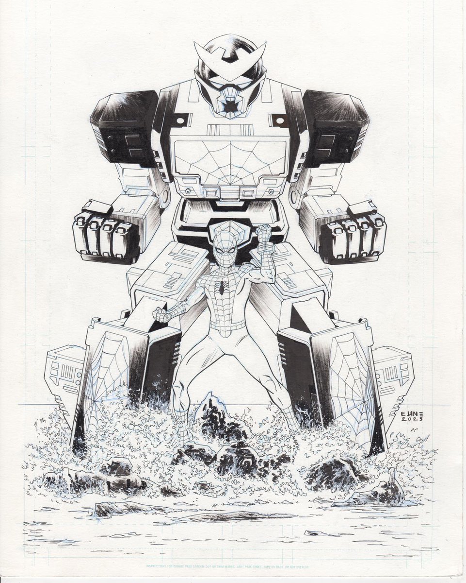 E_V4NE's tweet photo. More of Japanese #spiderman #takuyayamashiro this time with his giant robot #Leopardon #レオパルドン
This time I went a step further and I added a little nod to the legendary Toei logo.
#vanelslandeart #artist #ink #art #comics #superhero #marvel #toei #tokusatsu #東映 #特撮 https://t.co/pBKHGox03m