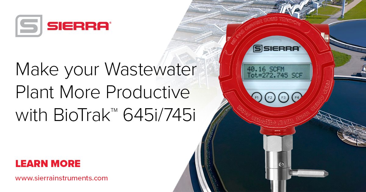 sierraflow's tweet image. Boost wastewater process efficiency and reduce your costs with Sierra&apos;s BioTrak thermal mass flow meters. The BioTrak is designed and manufactured to be the most cost-effective and best-performing flow meter in the wastewater industry.  bit.ly/42hMVsg.
