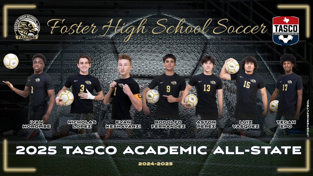Foster Mens Soccer (@fostersoccermen) on Twitter photo It only takes one season to get a district award. Give it up for our guys that have absolutely dominated their academic game for 4 straight years making ACADEMIC ALL-STATE!!!!! <a href="/AthleticsFoster/">Foster Athletics</a> <a href="/FHSABC_TX/">FHSABC</a> <a href="/fbherald/">Fort Bend Herald</a> It only takes one season to get a district award. Give it up for our guys that have absolutely dominated their academic game for 4 straight years making ACADEMIC ALL-STATE!!!!! <a href="/AthleticsFoster/">Foster Athletics</a> <a href="/FHSABC_TX/">FHSABC</a> <a href="/fbherald/">Fort Bend Herald</a>