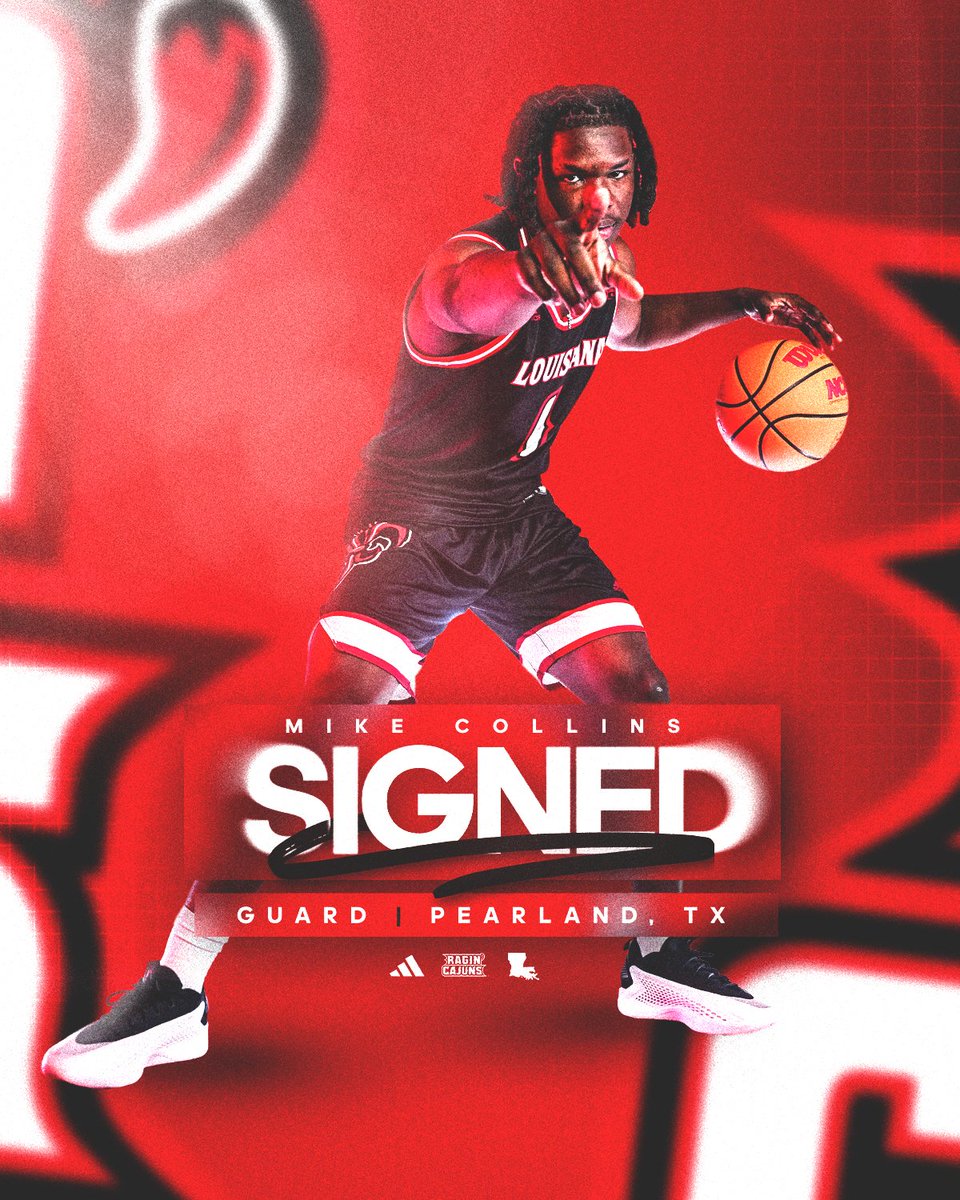 Louisiana Ragin’ Cajuns® Men's Basketball (@ragincajunsmbb) on Twitter photo 𝐒𝐈𝐆𝐍𝐄𝐃 🖊️
<a href="/Cant_guardmike_/">Michael Collins</a>, the first signee of the Coach Q era, is here 🤟
A ⭐️⭐️⭐️ Combo Guard from Shadow Creek HS, Mike is the 3⃣9⃣th best CG in the country per 247 Sports 👀
#GeauxCajuns 𝐒𝐈𝐆𝐍𝐄𝐃 🖊️
<a href="/Cant_guardmike_/">Michael Collins</a>, the first signee of the Coach Q era, is here 🤟
A ⭐️⭐️⭐️ Combo Guard from Shadow Creek HS, Mike is the 3⃣9⃣th best CG in the country per 247 Sports 👀
#GeauxCajuns