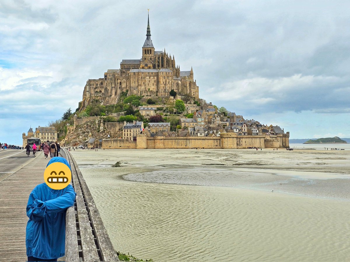 adamphilbin's tweet photo. We're on a Mont. We're on a Mont. Take a good hard look cause we're walking up Mont Saint-Michel. https://t.co/YmPmsE6aIl