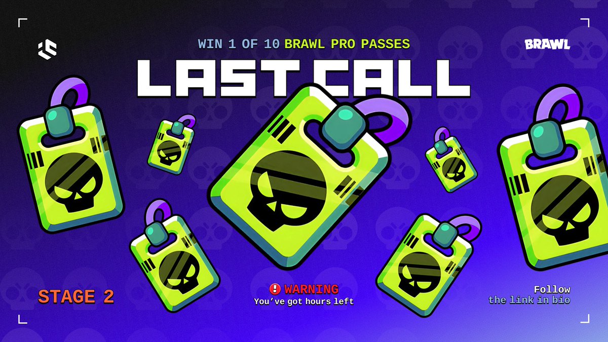 ⏱️ Time is running out – don’t miss your chance to grab a Brawl Pro Pass!

The second stage of our giveaway is almost over, and soon we’ll reveal the winners.
Check all the details here to join in: innercircle.gg