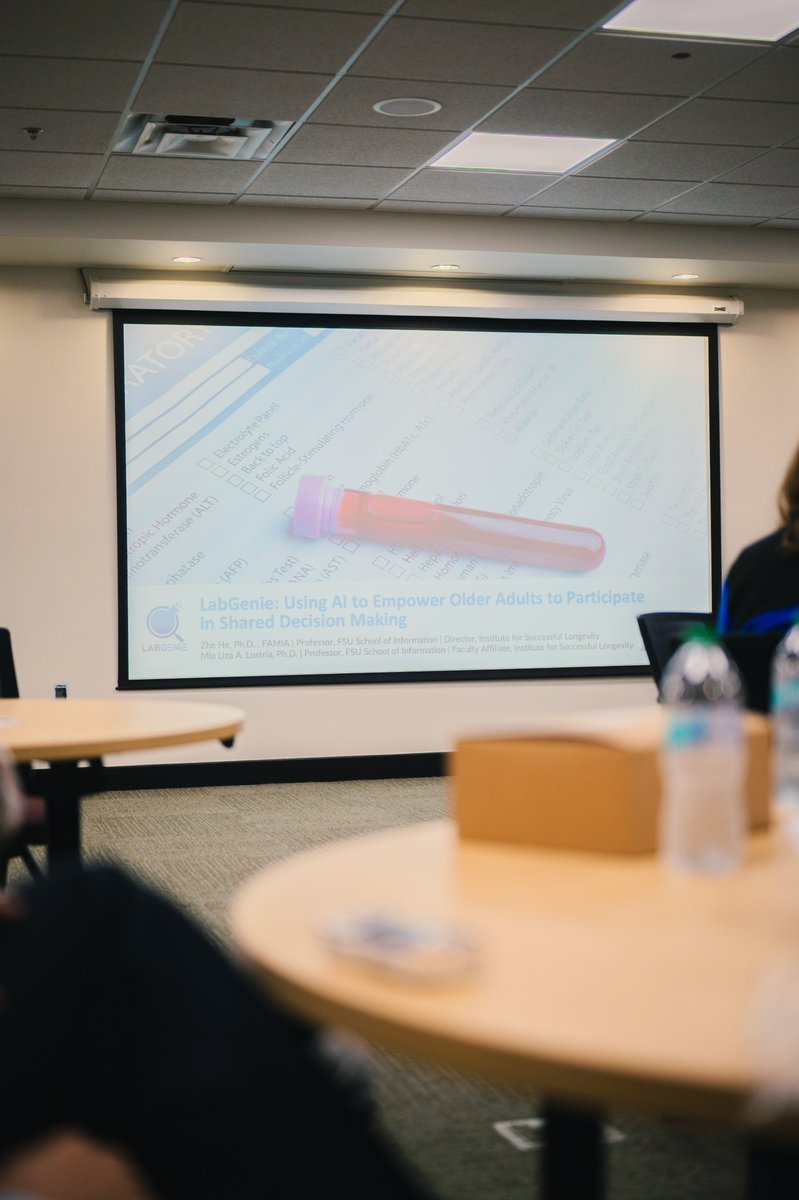 Yesterday, Mia and I were honored to present our AHRQ-funded LabGenie project at the FSU Milton S. Carothers Faculty Lecture Series—the university’s longest-running interdisciplinary lecture series since 1981. LabGenie addresses a critical gap in patient engagement: while viewing