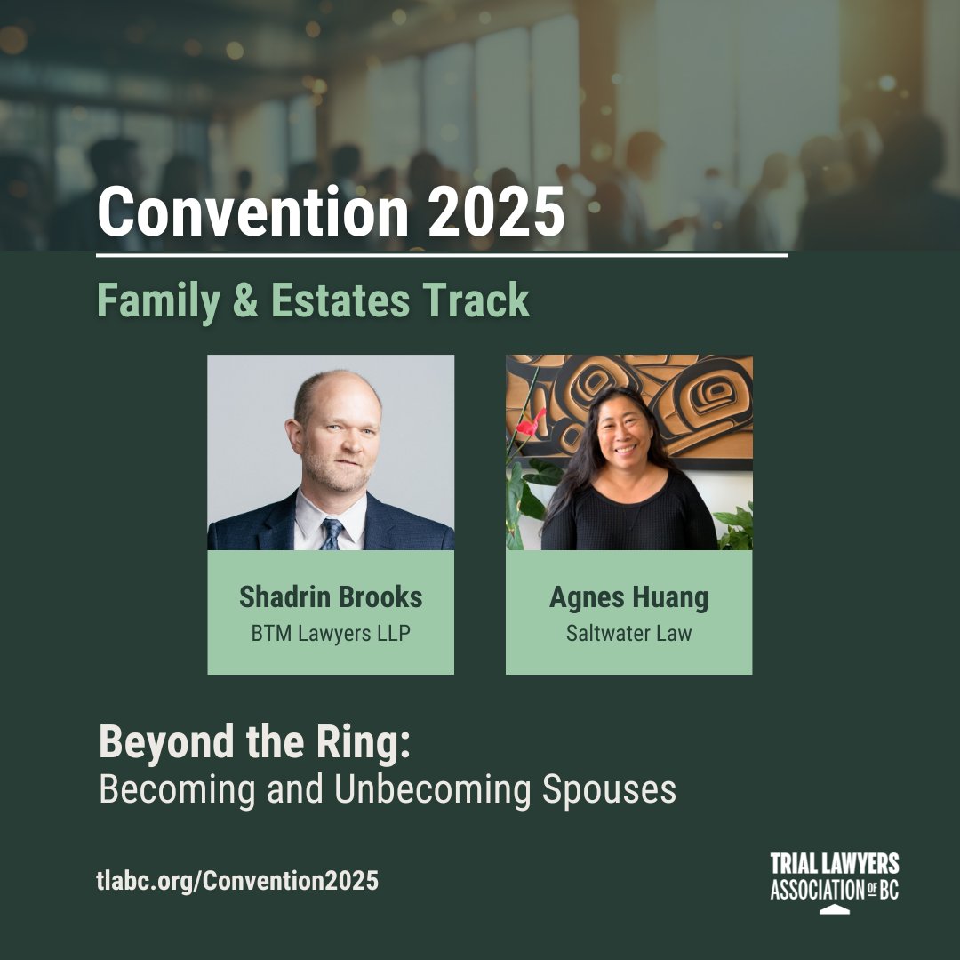 Determining spousal status can have a critical impact on both estate and family law claims. This Convention track session will review key authorities for determining when spousal status has been established, and when it has been lost, in both the estate and family law contexts.