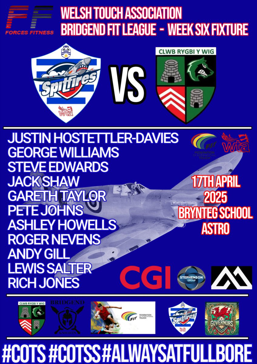 Bridgend Sports RFC Spitfires & Strollers Touch π (@sportsstrollers) on Twitter photo βοΈ Spitfires Squad to face <a href="/WickRygbi/">πWick WolvesπΊY Bleiddiaid/Bleiddeist</a> in week 6 of WTA South Wales FIT League action.
π΅βͺοΈ βοΈ Spitfires Squad to face <a href="/WickRygbi/">πWick WolvesπΊY Bleiddiaid/Bleiddeist</a> in week 6 of WTA South Wales FIT League action.
π΅βͺοΈ