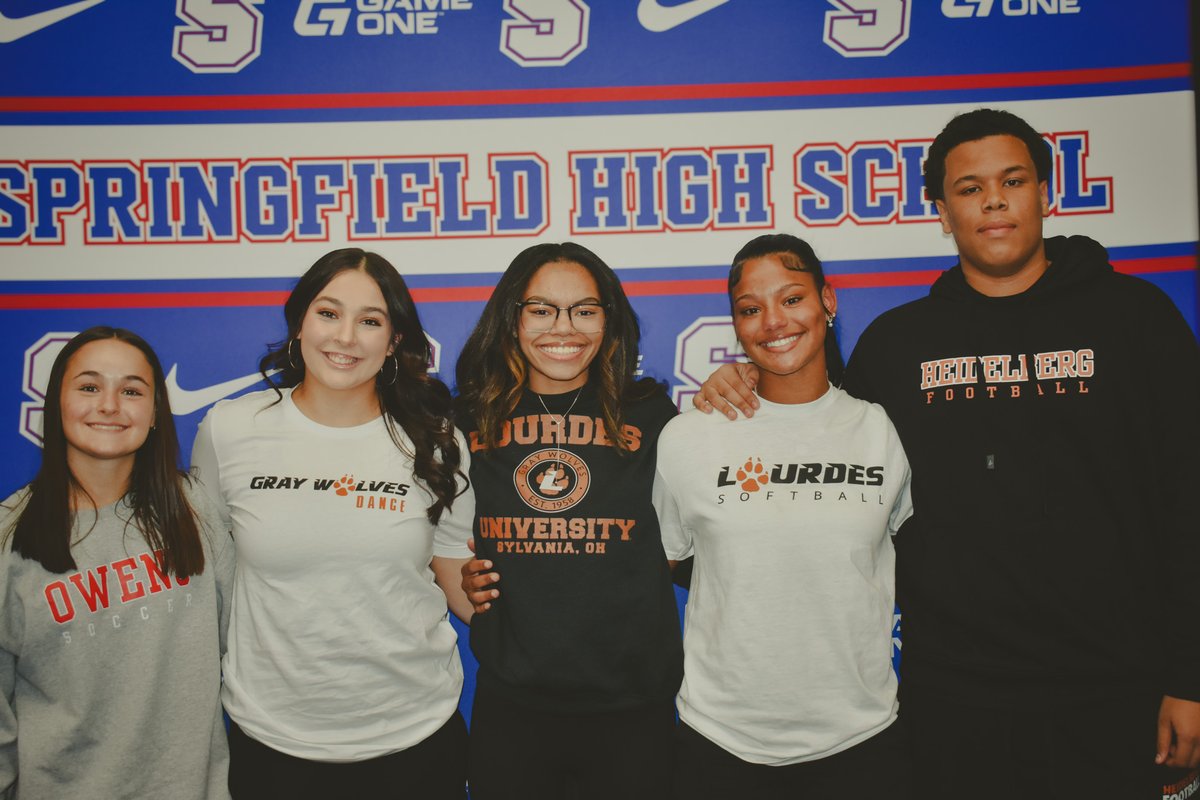 Congratulations to the following athletes for signing to compete at the next level:

Kenya Crowley – Softball – Lourdes 
Cali Garrow – Soccer – Owens 
Ari Graham – Bowling – Lourdes 
Mariah Shirey – Dance – Lourdes 
Julian Welch – Football – Heidelberg