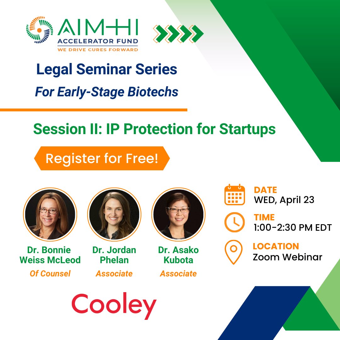 Don’t miss Session II of our Legal Seminar Series with Cooley LLP!

Register now: hubs.ly/Q03hCtlV0

Explore  upcoming sessions:hubs.ly/Q03hCPqs0

#BiotechStartups #LifeSciences #Entrepreneurship #StartupSupport   #StartupLaw #FoundersJourney #IPStrategy | @OncoDaily
