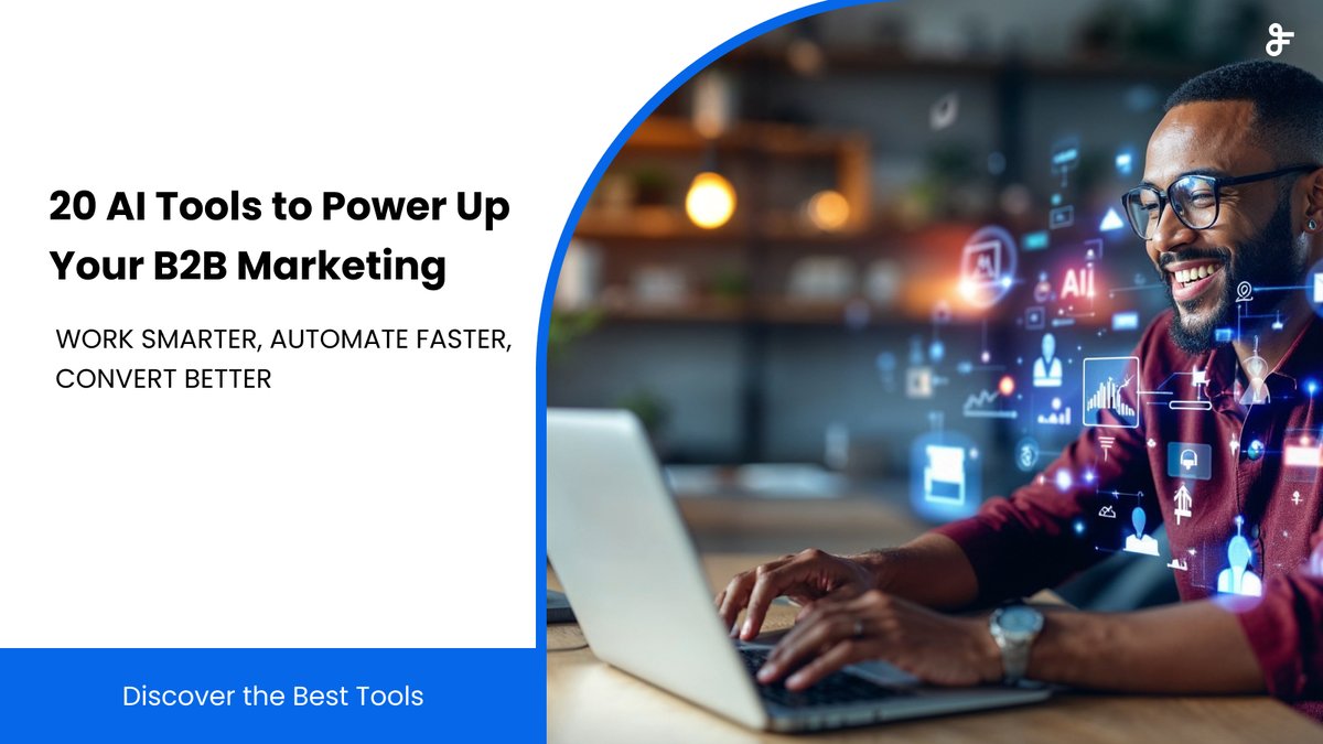 AI is revolutionizing B2B #marketing—boosting efficiency, insights &amp; automation. Check out 20 top #AI tools to supercharge your strategy! 
👉 bit.ly/4jt4UBC

#FeedWind #AIMarketing #B2BMarketing #MarketingAutomation