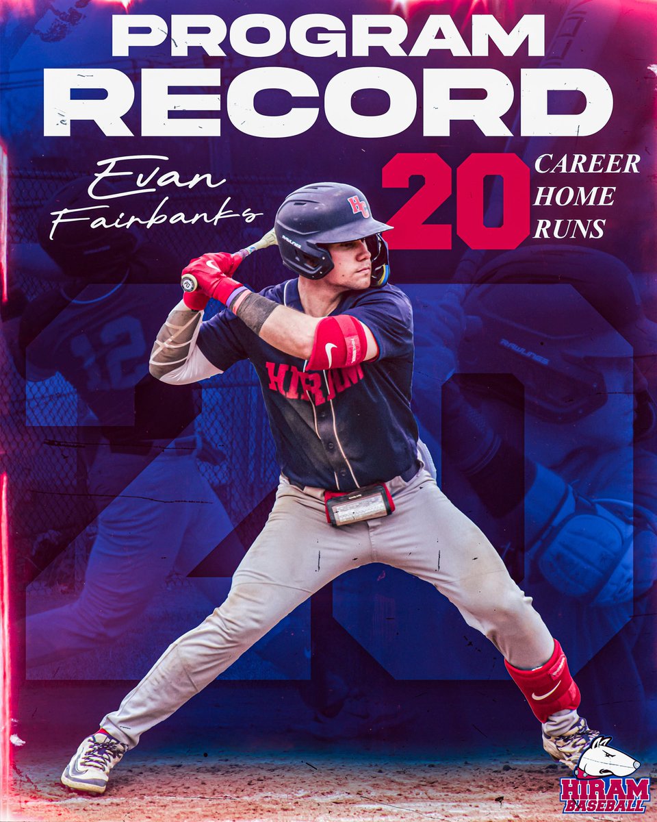 Hiram College Athletics (@hiram_athletics) on Twitter photo 👑 HOME RUN KING! 👑
With 2 HR in Game 1 today and 20 HR for his career, Evan Fairbanks has set the new <a href="/Hiram_Baseball/">Hiram Baseball</a> program record (Dominic Yazkek, 18). 👑 HOME RUN KING! 👑
With 2 HR in Game 1 today and 20 HR for his career, Evan Fairbanks has set the new <a href="/Hiram_Baseball/">Hiram Baseball</a> program record (Dominic Yazkek, 18).