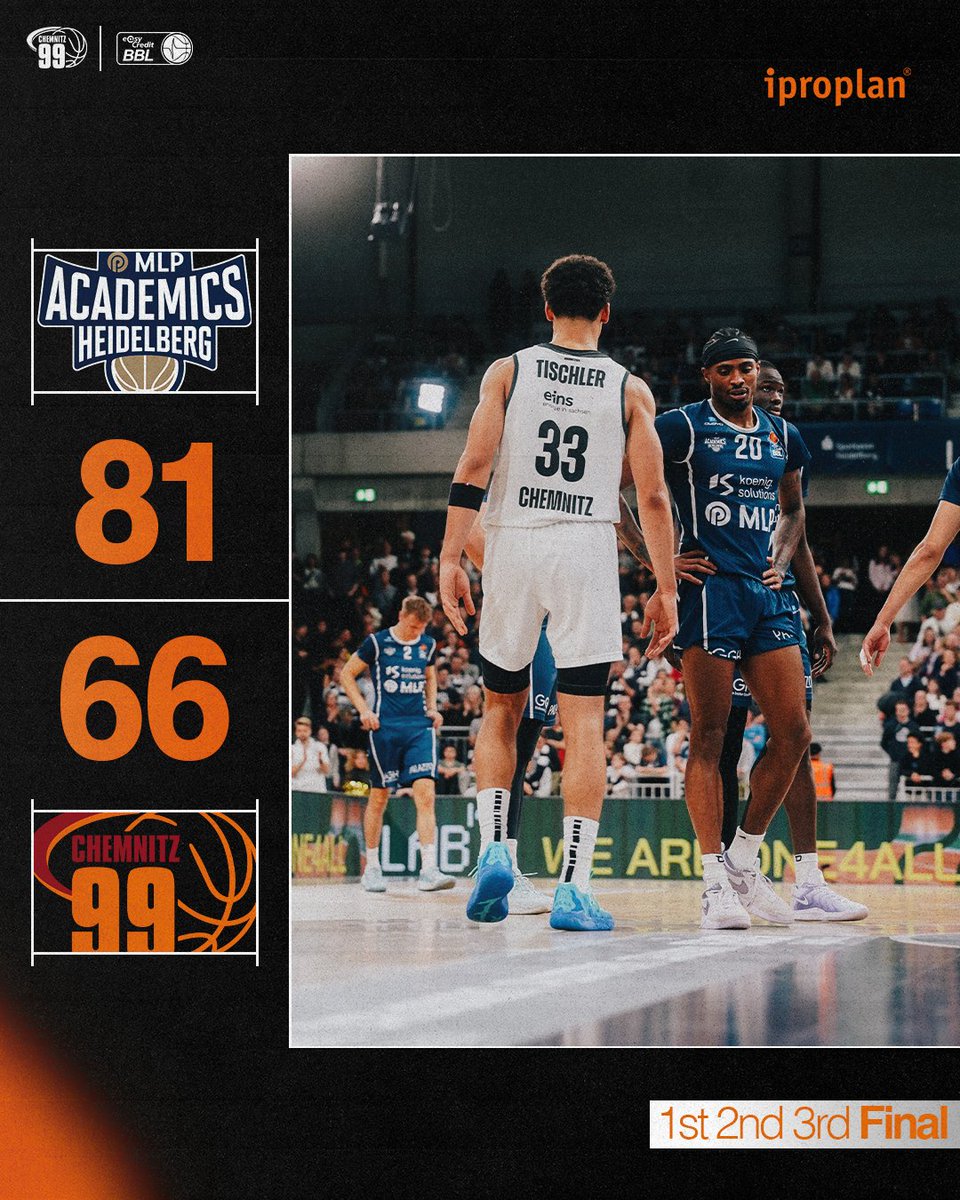 FINAL SCORE 🧡

Wir scoren nur 16 Punkte in der zweiten Hälfte und müssen uns heute den Gastgebern aus Heidelberg geschlagen geben.

📺 Alle Spiele der @easycreditbbl Live und auf Abruf bei Dyn