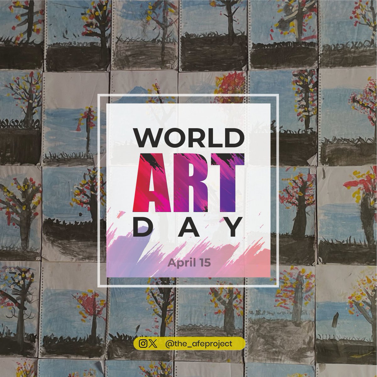 The_AFEProject's tweet photo. On World Art Day, let’s celebrate the power of creativity to reflect, inspire and transform our world. From the beauty of nature to the complexity of human experience, art gives us a lens to see ourselves and our world in new and profound ways.

#WorldArtDay #AFEProject https://t.co/C46afIVzGy