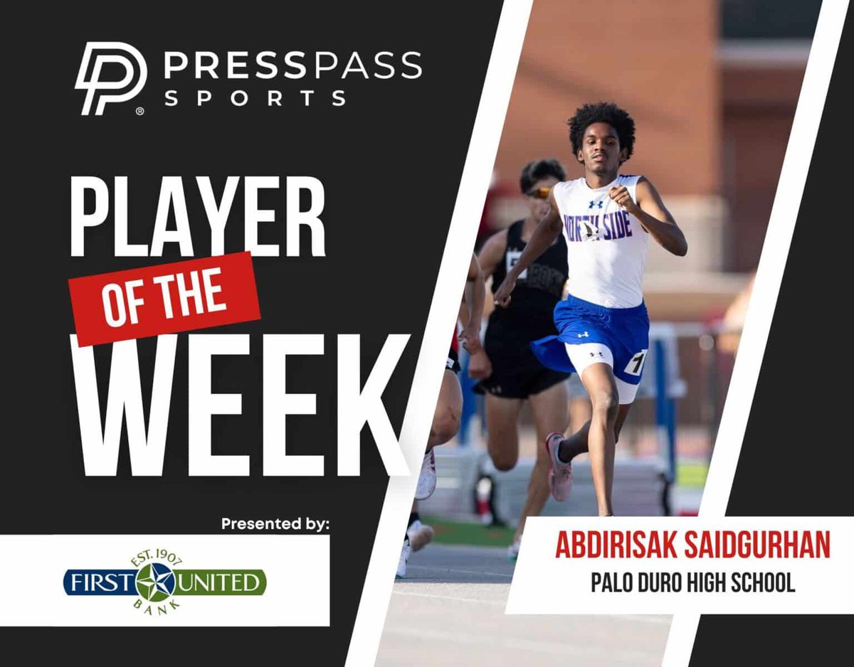 Press Pass Sports (@presspasssports) on Twitter photo Congratulations to the <a href="/FUBTexas/">First United Bank</a> Athletes of the Week - Brooke French of Randall and Abdirisak Saidgurhan of Palo Duro.. #txhstrack .. Thanks to <a href="/FUBTexas/">First United Bank</a> and <a href="/Sutton1Stuart/">Stuart Sutton</a> for making this possible.
🔗 presspass.news Congratulations to the <a href="/FUBTexas/">First United Bank</a> Athletes of the Week - Brooke French of Randall and Abdirisak Saidgurhan of Palo Duro.. #txhstrack .. Thanks to <a href="/FUBTexas/">First United Bank</a> and <a href="/Sutton1Stuart/">Stuart Sutton</a> for making this possible.
🔗 presspass.news