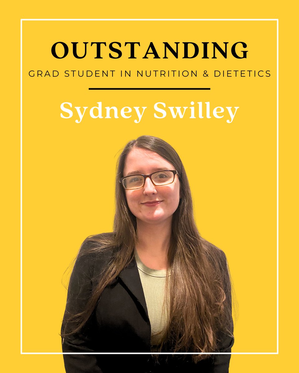 Congrats to Sydney Swilley, Outstanding Graduate Student in Nutrition and Dietetics for <a href="/SouthernMissSKN/">SouthernMissSKN</a>! 🎉👏🦅