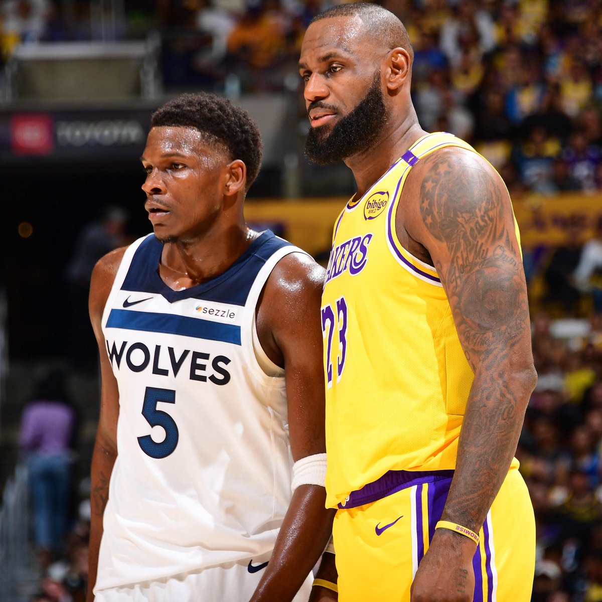 RTNBA's tweet image. Anthony Edwards on facing LeBron in the playoffs: 

&quot;It means a lot… Probably goes down as the greatest player to ever play basketball. Trying to get putting him out of the playoffs under my belt is going to be a tough one but it’s going to be a fun road.&quot;

via @JonKrawczynski