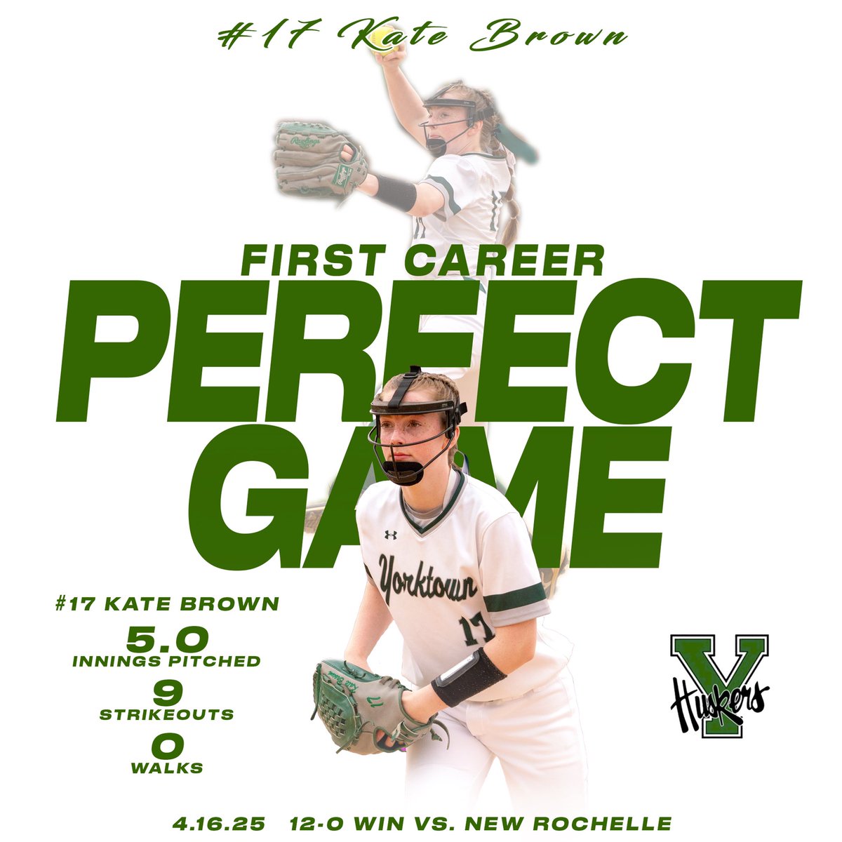 Congratulations to sophomore Kate Brown on her first career perfect game!!
Way to go KB💪🏻🥎<a href="/LoHud_Debbie/">‎✵ Debbie Schechter ‎︽✵︽⭐️ 💙💙💙💙💙</a> <a href="/YCSD_Athletics/">Robert Barrett</a>