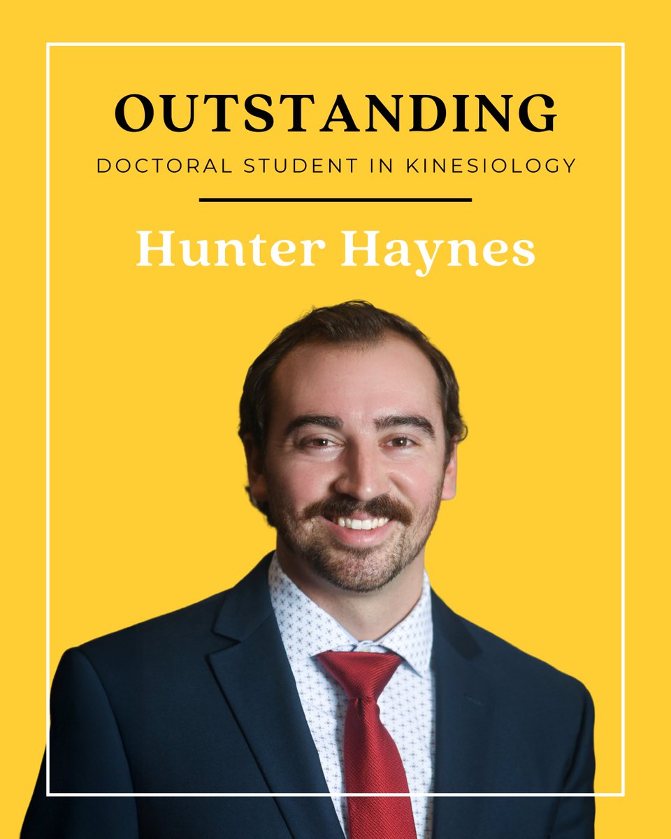 Congrats to Hunter Haynes, Outstanding Doctoral Student in Kinesiology for <a href="/SouthernMissSKN/">SouthernMissSKN</a>! 🎉👏🦅