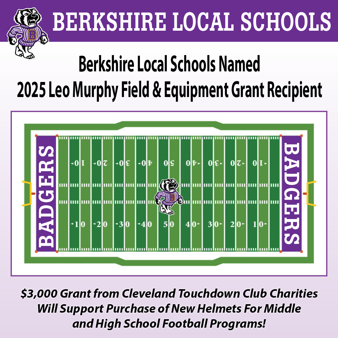 Berkshire Local Schools is a proud recipient of the 2025 Leo Murphy Field &amp; Equipment Grant which will be used to purchase football helmets for our Middle and High School programs.

Full story at
berkshireschools.org/post-detail/~b…