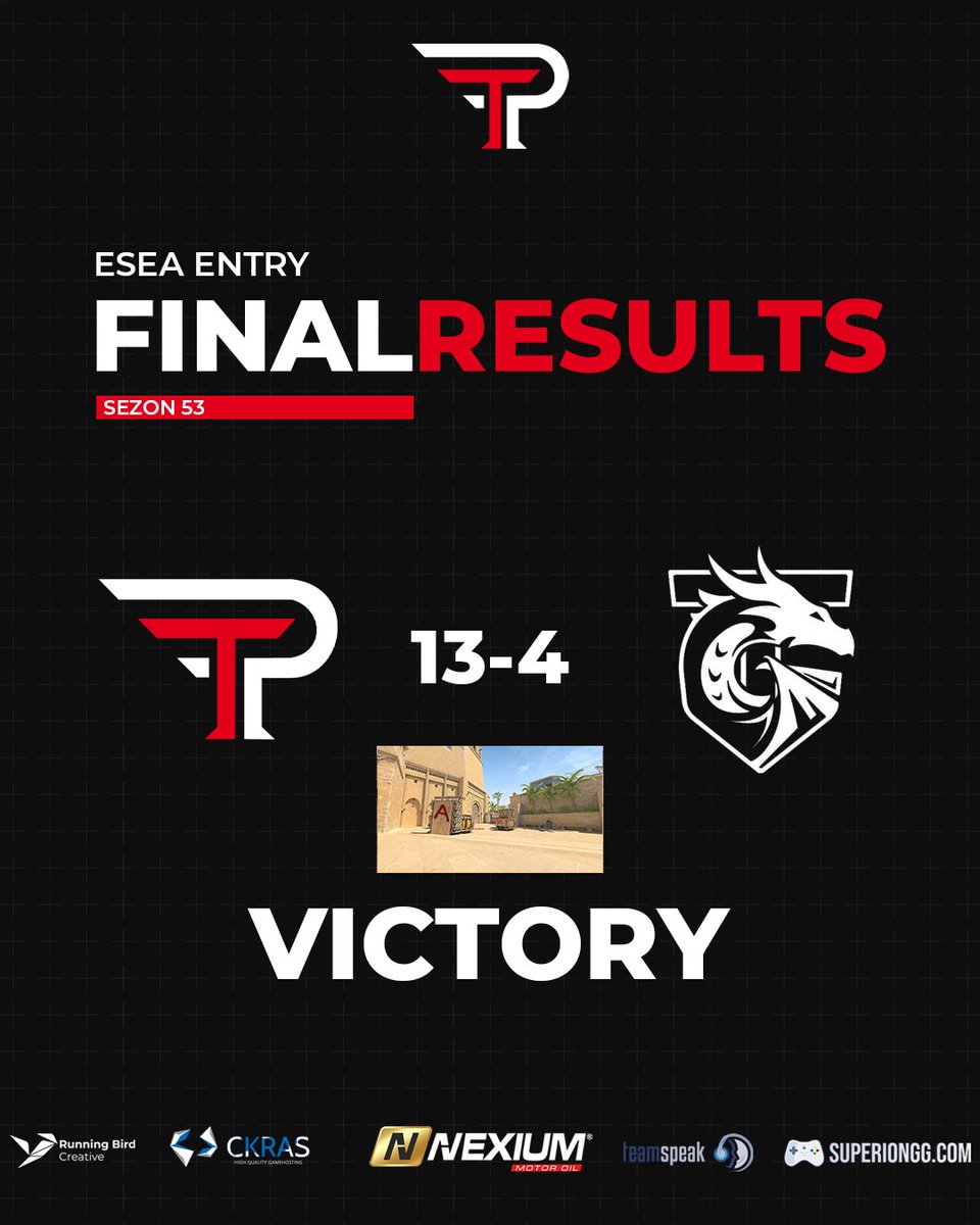 POLteam (@polteam_club) on Twitter photo Jest win na TheChampionGG 🔥
Wygrywamy wynikiem 13:4 na mapie mirage
Bilans w <a href="/ESEA/">ESEA League</a> Entry: 3-1
GG 😉
<a href="/teamspeak/">TeamSpeak</a> <a href="/myckras/">CKRAS.com</a> <a href="/superiongg/">superiongg</a> Jest win na TheChampionGG 🔥
Wygrywamy wynikiem 13:4 na mapie mirage
Bilans w <a href="/ESEA/">ESEA League</a> Entry: 3-1
GG 😉
<a href="/teamspeak/">TeamSpeak</a> <a href="/myckras/">CKRAS.com</a> <a href="/superiongg/">superiongg</a>