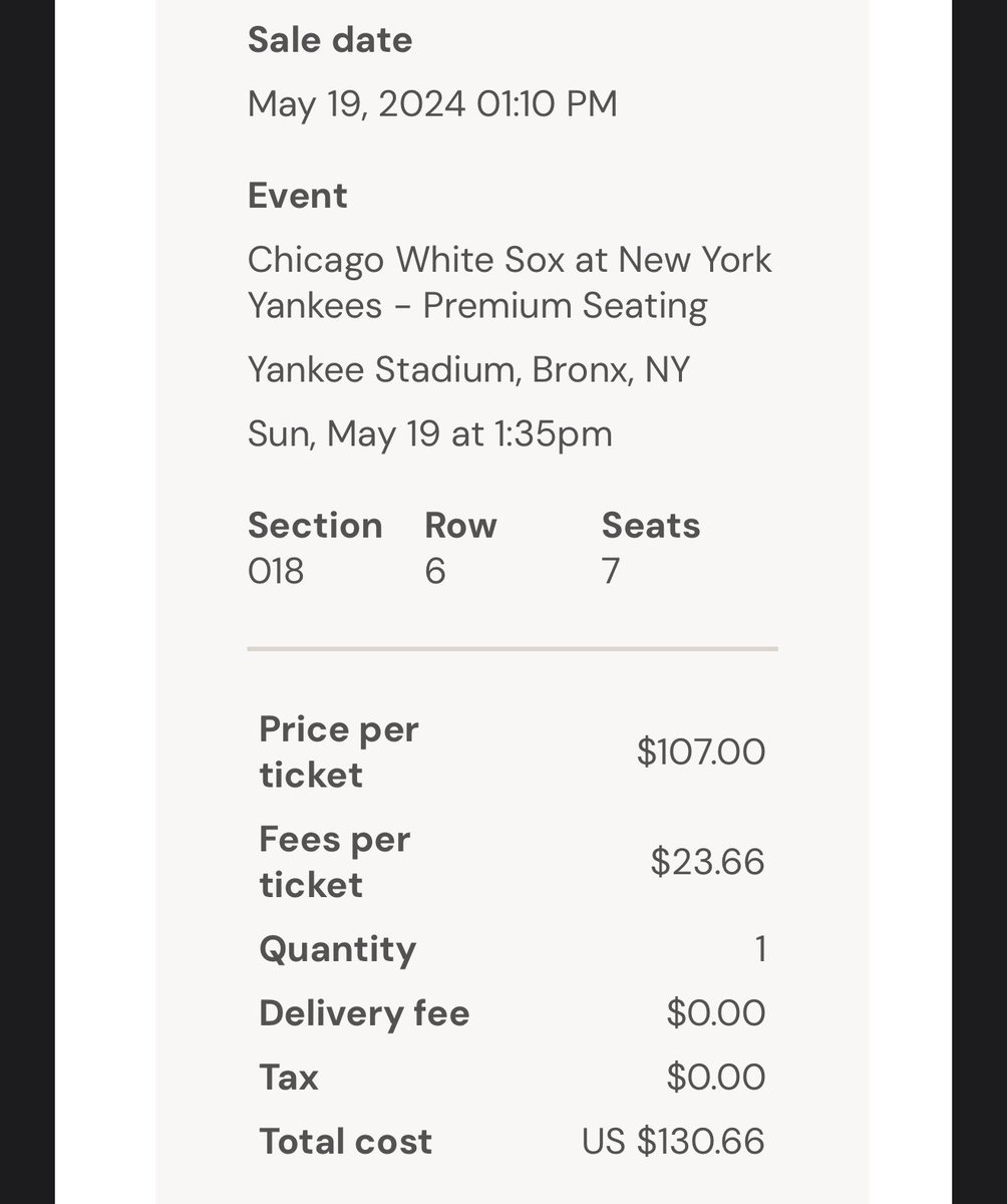 Yankees_Tweets's tweet photo. @Majorleaguemadd Definitely possible. Last year I got Legends seats just before first pitch at $130. And that was a sunny, Sunday afternoon game. https://t.co/q13NcrJXjv