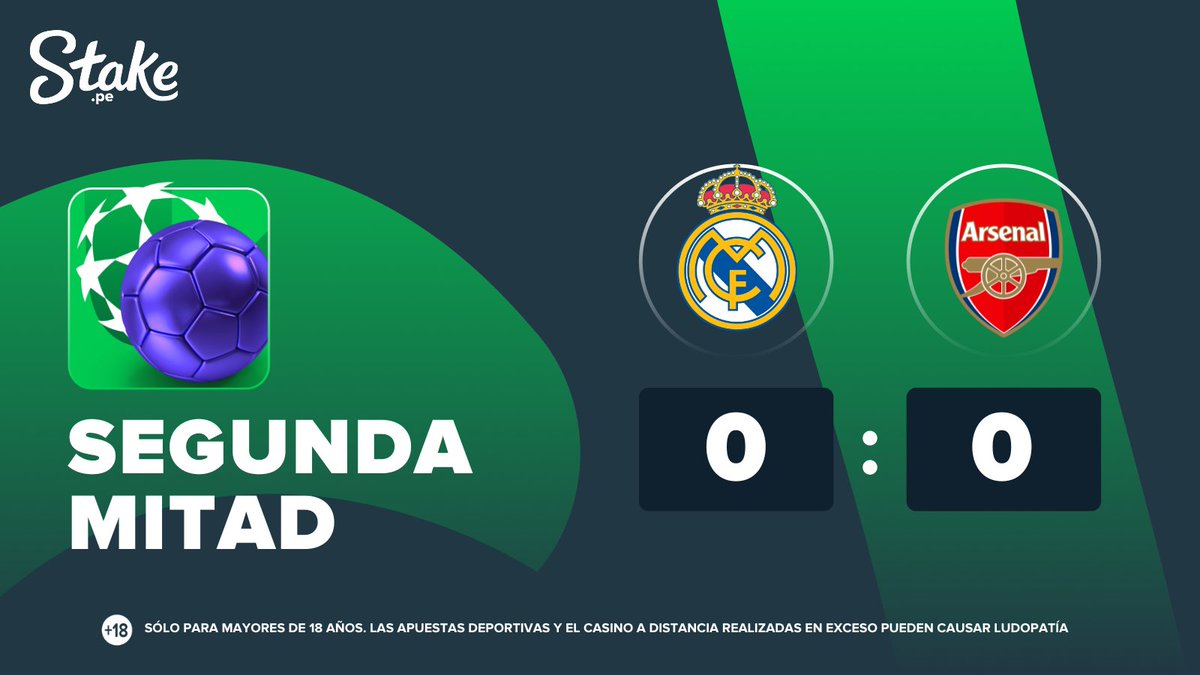 PeruStake's tweet photo. #RMvsARS por #ChampionsLeague 🏆
Empiezan los últimos 45 minutos. ¡Agárrense para un segundo tiempo lleno de emociones! 🤩
Apuesta aquí: https://t.co/iPqZBD2t78 https://t.co/Azd1QExsWA