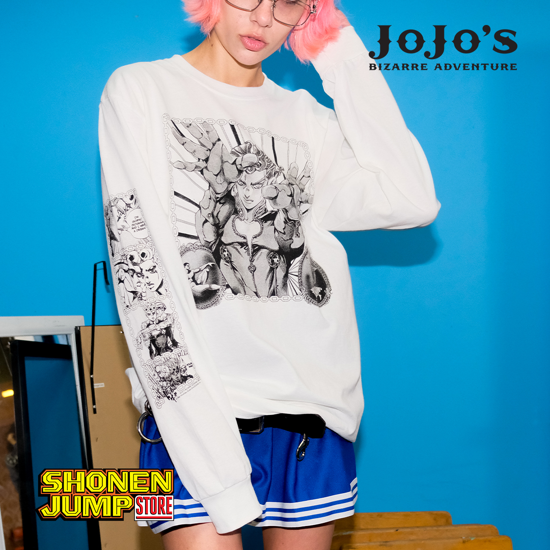 shonenjump's tweet photo. Stand above the rest with new #OnePiece Egghead & #JoJos merch collections in the #ShonenJumpStore! https://t.co/Mmh4c0ZgDr