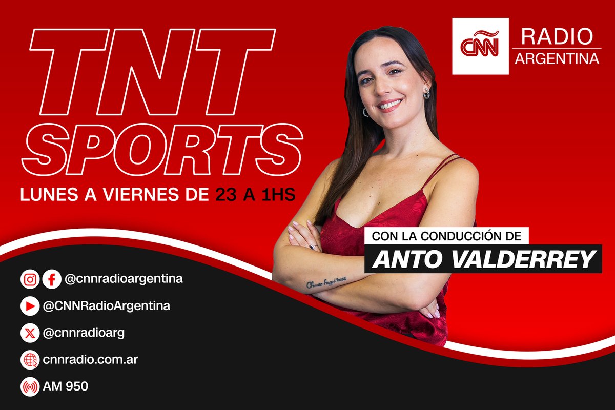 CNN RADIO ARGENTINA AM950 (@cnnradioarg) on Twitter photo AIRE | #TNTSports con la conducción de <a href="/AntoValderrey/">Anto Valderrey</a> desde las 23 a 01hs
cnnradio.com.ar
CNN Radio Argentina AM 950
CNN Radio Argentina en YouTube AIRE | #TNTSports con la conducción de <a href="/AntoValderrey/">Anto Valderrey</a> desde las 23 a 01hs
cnnradio.com.ar
CNN Radio Argentina AM 950
CNN Radio Argentina en YouTube