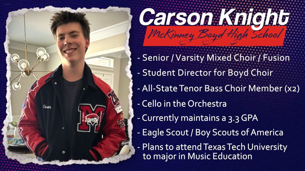 Congratulations to our Scholar Artist of the Week, Carson Knight. Carson is in Varsity Choir, plays cello and plans on majoring in Music Education! Excellent! youtube.com/watch?v=V0_Uxn… #mckinneyisdfinearts #misdfinearts #uplift2inspire