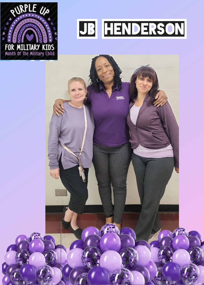 JBHC_HCS (@jbhc_hcs) on Twitter photo "Purple Up" for military kids! We are wearing purple to recognize the resilience of our military children and their families π. #GAMilitaryChildMonth <a href="/JBHC_HCS/">JBHC_HCS</a> <a href="/RJSpencer1118/">Ronda Spencer</a> <a href="/Shille_E/">Shille Ellison</a> <a href="/SuptPace_HCS/">SuptPace_HCS</a> <a href="/HenryCountyBOE/">Henry County Schools</a> "Purple Up" for military kids! We are wearing purple to recognize the resilience of our military children and their families π. #GAMilitaryChildMonth <a href="/JBHC_HCS/">JBHC_HCS</a> <a href="/RJSpencer1118/">Ronda Spencer</a> <a href="/Shille_E/">Shille Ellison</a> <a href="/SuptPace_HCS/">SuptPace_HCS</a> <a href="/HenryCountyBOE/">Henry County Schools</a>