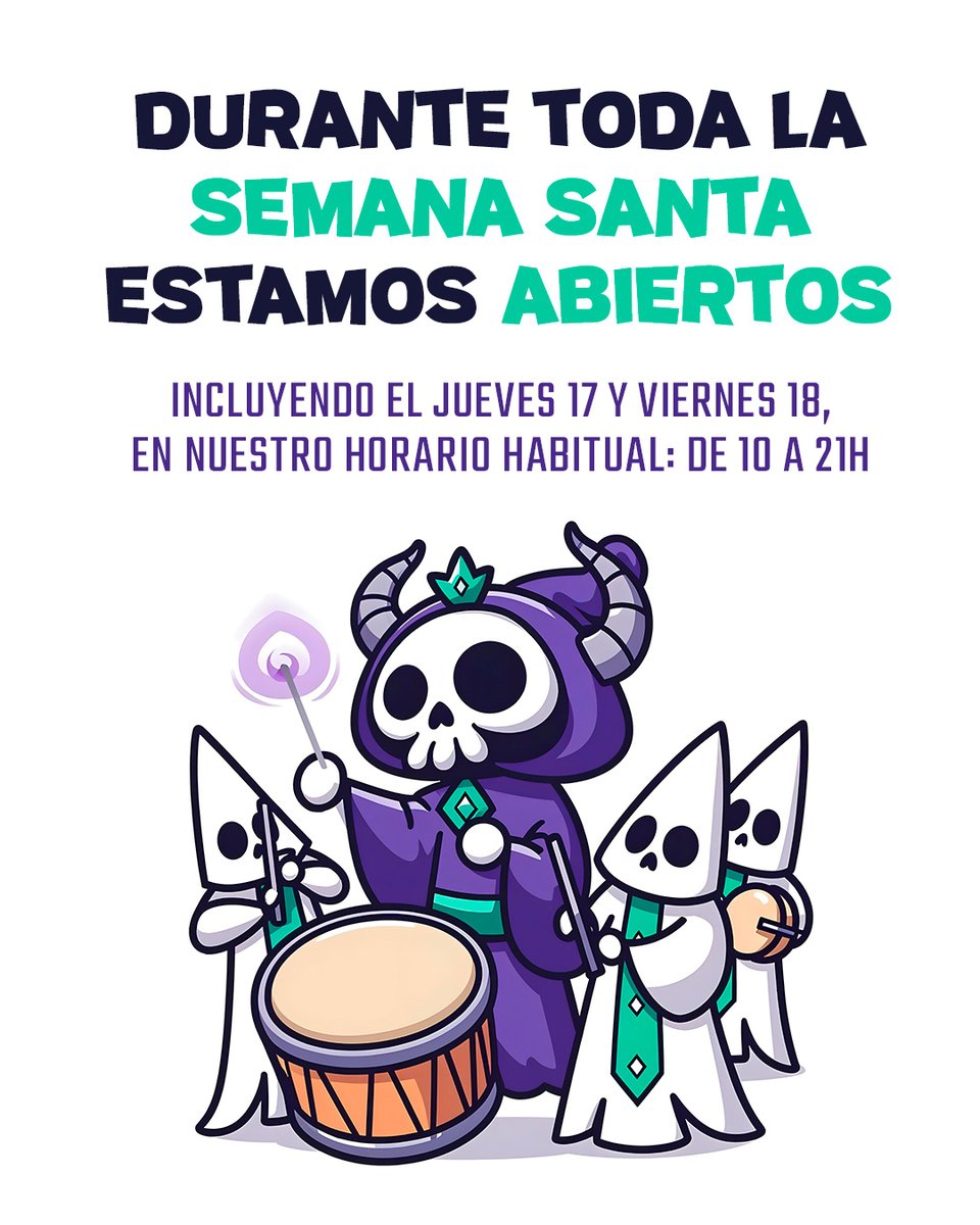 📢 ¡TPK ABRE EN SEMANA SANTA! 🎲

En TPK Hobby &amp; Games permaneceremos abiertos desde el Jueves 18 hasta el Domingo 21, en nuestro horario habitual de 10:00 a 21:00h.

Es la semana ideal para vivir la PASIÓN por nuestros juegos favoritos.
