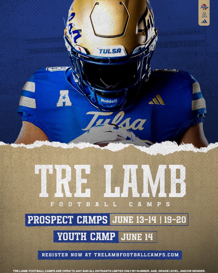 Thank you <a href="/TulsaFootball/">Tulsa Football</a> for the camp invite