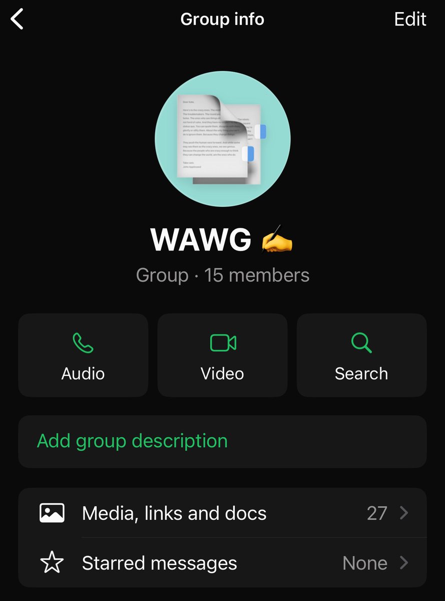 Six months ago, I started a group chat with my competitors. 
Now we're homies.

It's called WAWG -- Writing Agency Working Group. (Pronounced WOW-guh!)

There are about 15 of us. We all run small-to-medium writing/content agencies, or are successful solo freelancers. Or run
