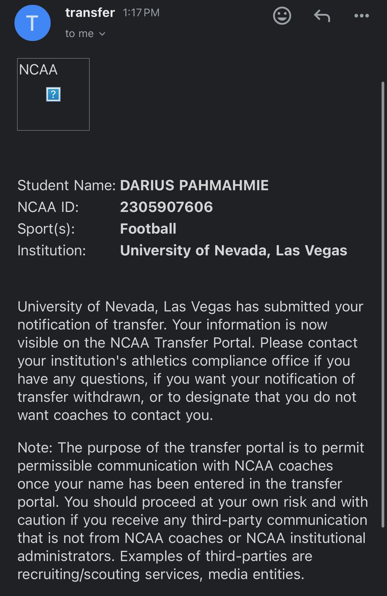 Officially in the transfer portal. Open to all opportunities — hit me up if you’re interested.