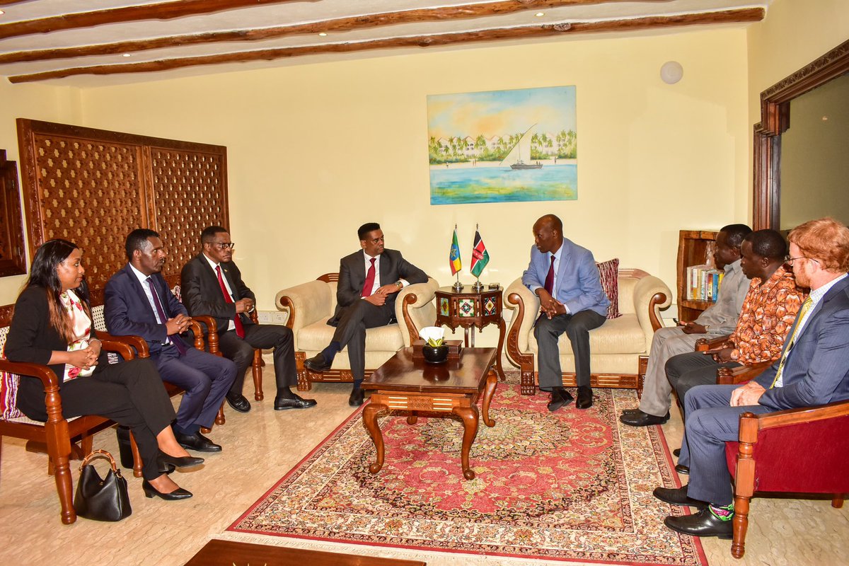 ButaDubi's tweet photo. Ethiopia and Kenya continue deepening trade ties. H.E. Dr. Kasahun Gofe leads a high-level delegation in Mombasa for the 3rd round of Simplified Trade Regime negotiations. Honored to join alongside fellow Ethiopian leaders to foster regional economic integration. https://t.co/arUcov6rLI