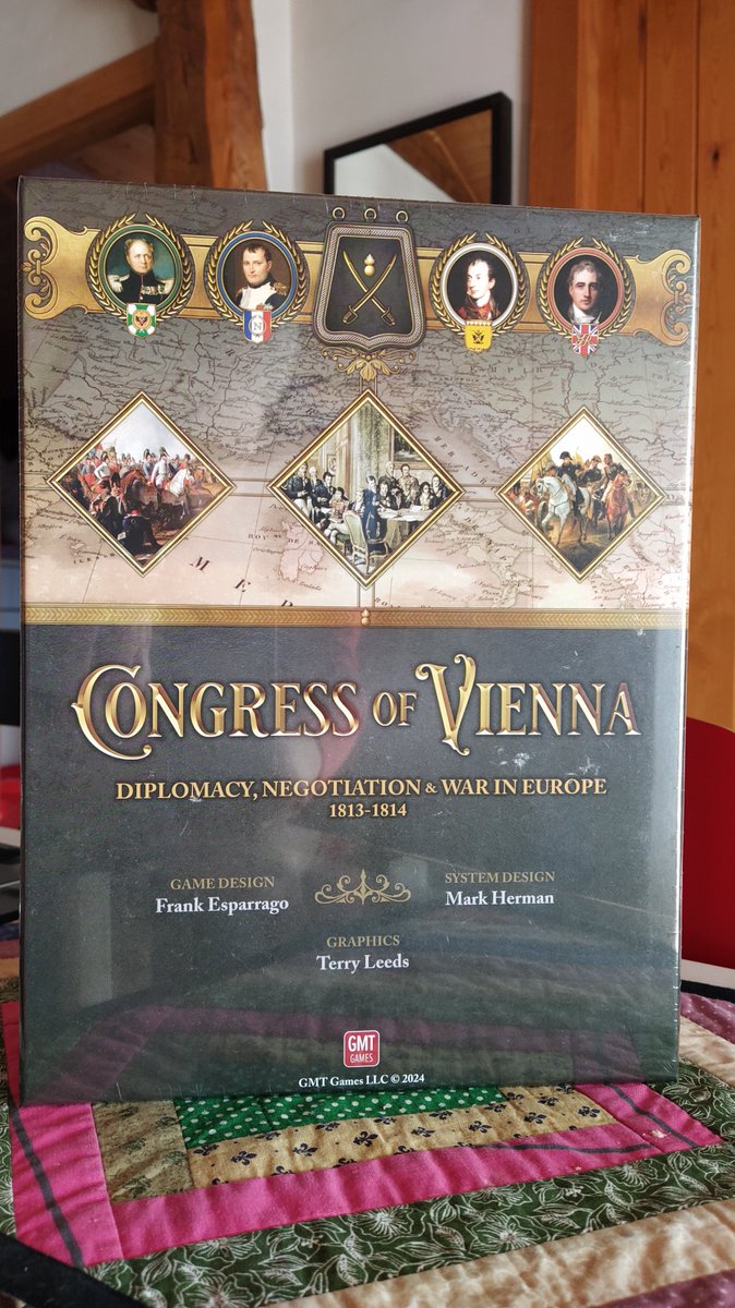 <a href="/gmtgames/">GMT Games</a> acaba de publicar "Congreso de Viena", de mi amigo Quique Espárrago (camuflado como "Frank" en los créditos). Ha tenido el detalle de enviarme un ejemplar y debo decir que el resultado final es magnífico, con materiales y arte de calidad.