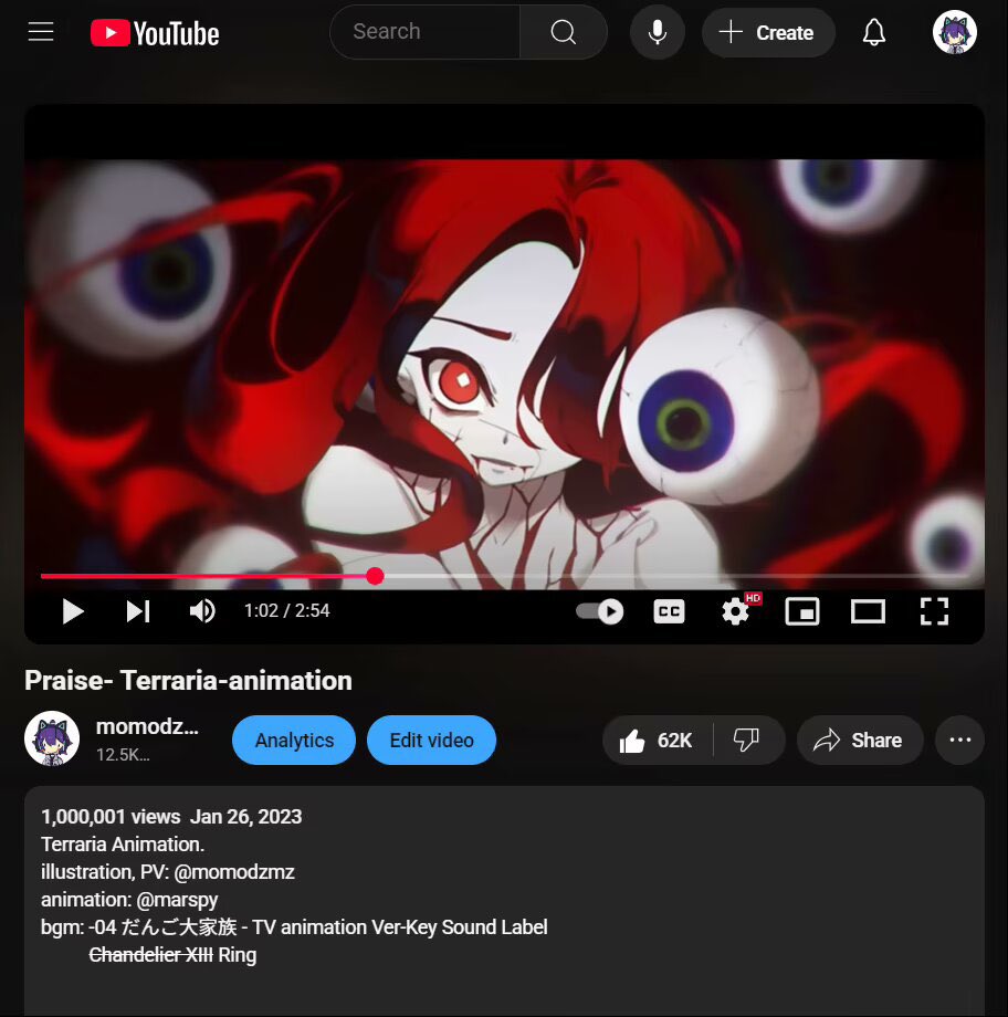 Congratulations on reaching 1 million views🎊🎊🎊🎊
Video-youtu.be/S1XSR5-YS7Q?si…
Channel-youtube.com/@momodzmz?si=B…

#terraria