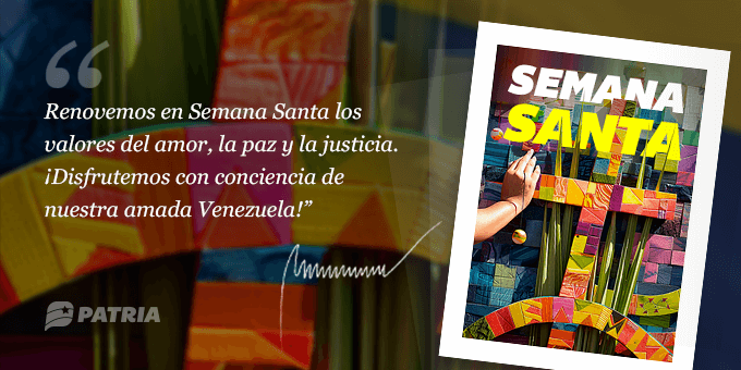 Del 16 al 22 de abril de 2025 se estará entregando el Bono Semana Santa 2025 por un monto de Bs. 350,00 a través de la plataforma Patria.