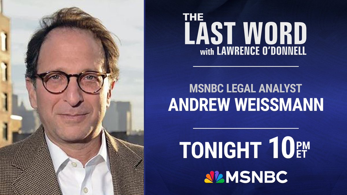 The Last Word (@thelastword) on Twitter photo TONIGHT: <a href="/AWeissmann_/">Andrew Weissmann (weissmann11 on Threads/Insta)🌻</a> joins <a href="/Lawrence/">Lawrence O'Donnell</a> on The #LastWord. Tune in! TONIGHT: <a href="/AWeissmann_/">Andrew Weissmann (weissmann11 on Threads/Insta)🌻</a> joins <a href="/Lawrence/">Lawrence O'Donnell</a> on The #LastWord. Tune in!