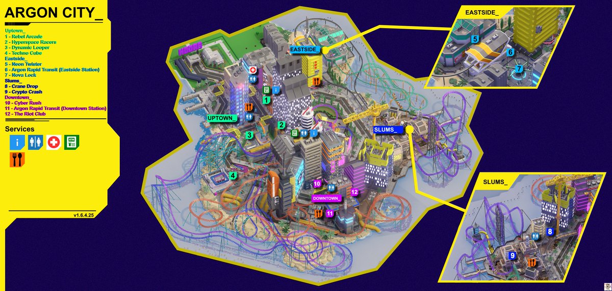 AstroTron92's tweet image. Argon City Map (Robopark) #parkitect #city #themepark