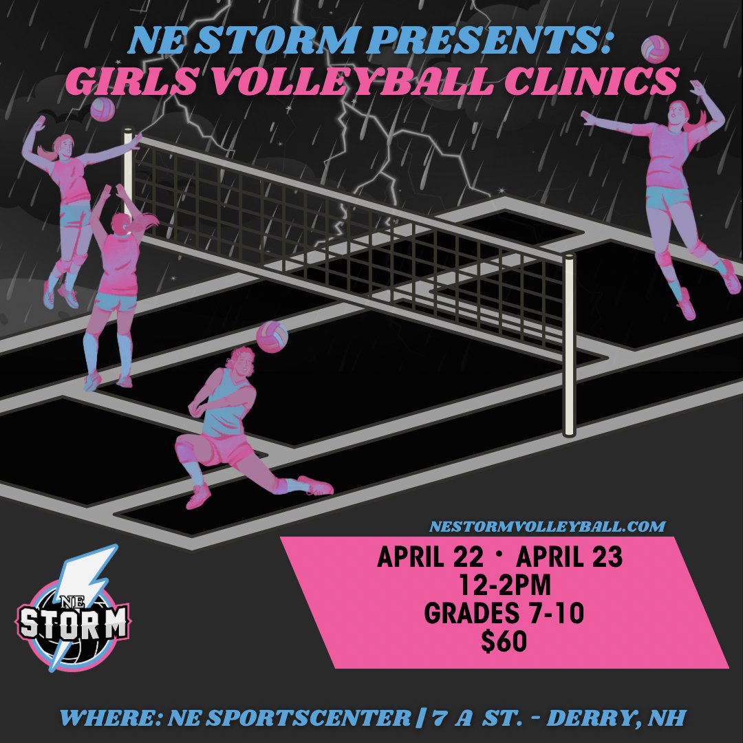 Less than one week away from our next Volleyball camp.  Registration will close on Monday night April 21st.  nestormvolleyball.com/registration-g…