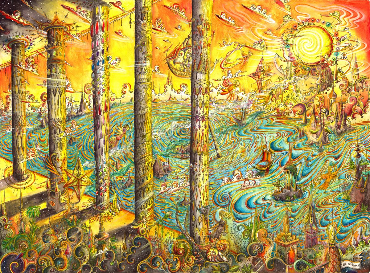 Imagine a place where you can go to whenever you need. Where it is sunny and warm. A place where you can think clear and feel connected to yourself on a deeper level. A place filled with detail, and magic objects. That I would call: 'Solar Temple'. A temple for sacred journeys
