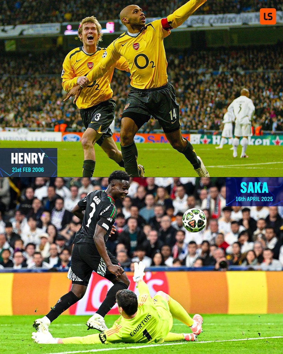 Bukayo Saka becomes just the second player in Arsenal history to score at the Bernabeu ⚽️🤩