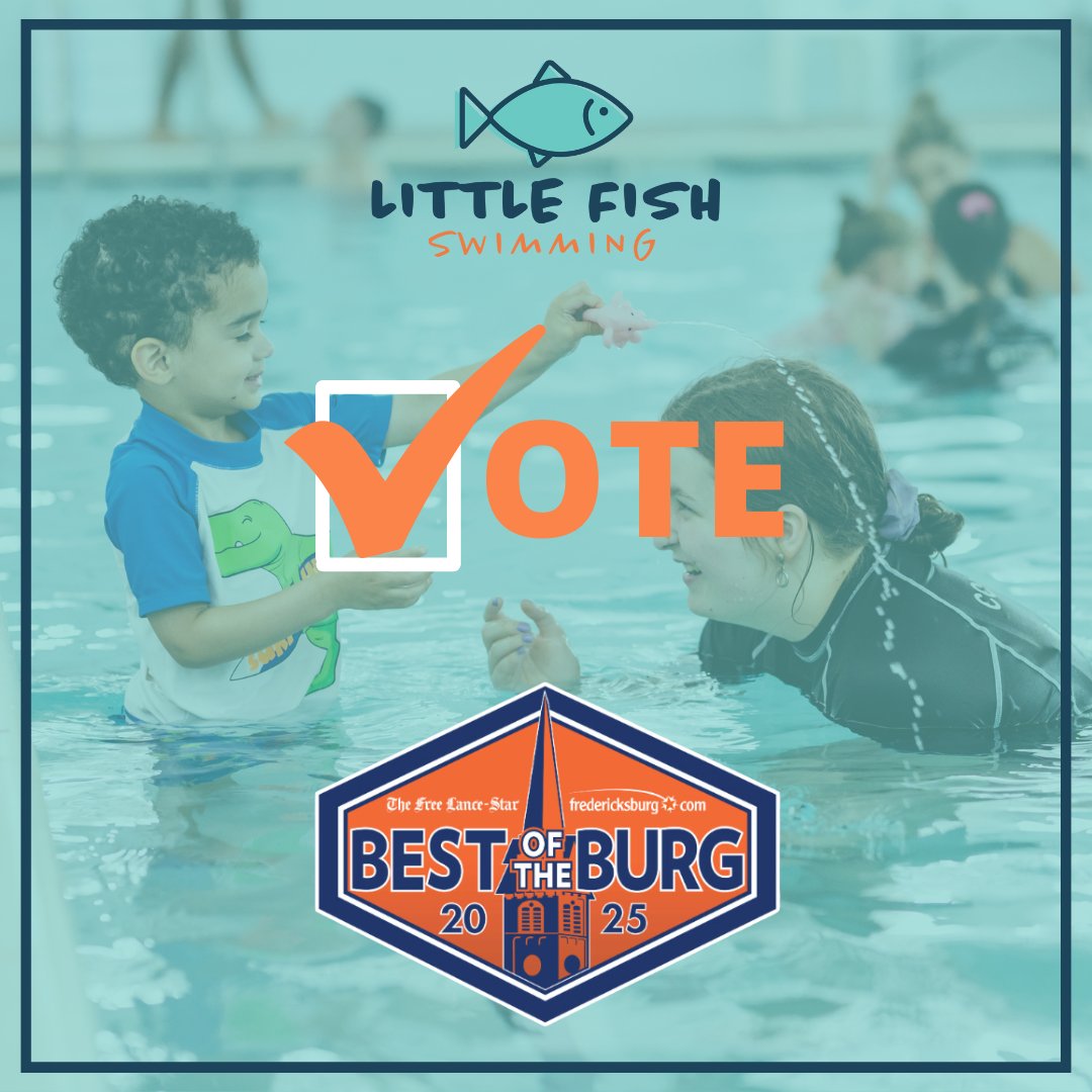 Help us win #6 - Voting for Best in the Burg ends THIS WEEK!

Cast your vote! We're under "Children's Services"

fredericksburg.com/exclusive/read…

#littlefish #swimming #learntoswim #fxbg #bestoftheburg #fredericksurgva #staffordva