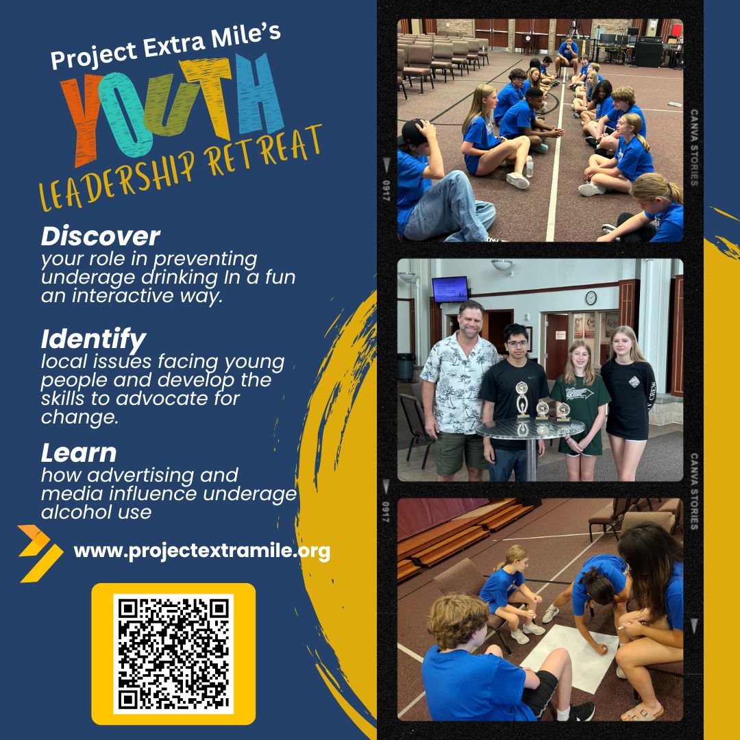 Registration closes tomorrow for our 2025 Youth Leadership Retreat! All students entering grades 8-12 are invited to join us on June 3-5. More information on our website: projectextramile.org/youth/youth-le…