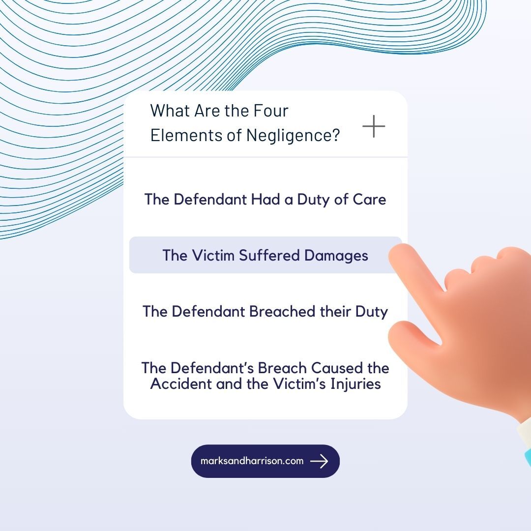 MandHLaw's tweet photo. In a personal injury case based on negligence, a victim must establish the four elements of negligence to receive compensation for their injuries.

Learn what those four elements are below:
https://t.co/8P4ZPR3Dza https://t.co/kAxvtC9EhW