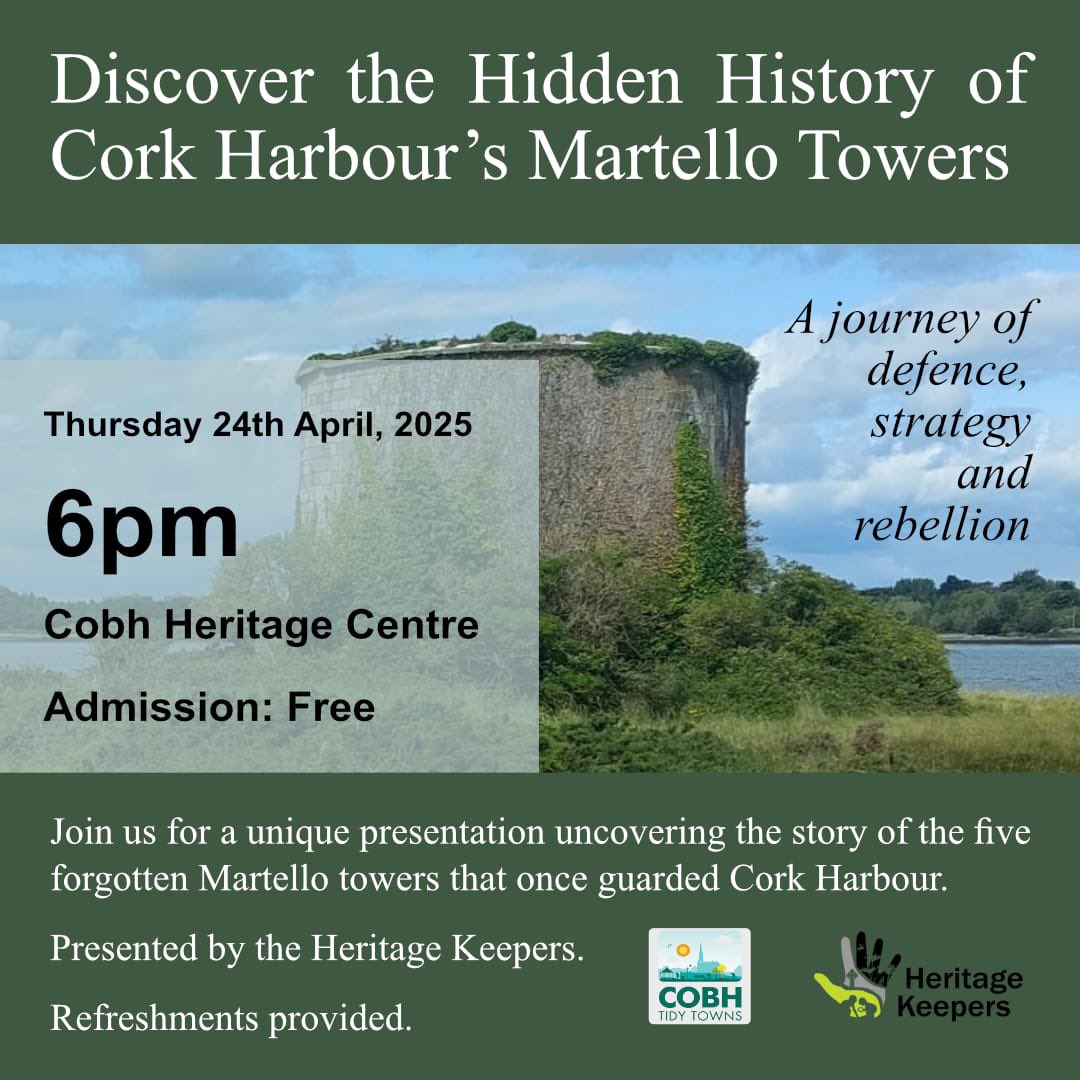 Cobh Tidy Towns🌻 (@cobhtidy) on Twitter photo Come hear about the Martello Towers of Cork Harbour.
We made a successful application to be part of the national Heritage Keepers programme <a href="/BurrenbeoTrust/">Burrenbeo Trust</a> which supports community groups to explore local cultural heritage and carry out a tangible community project. Come hear about the Martello Towers of Cork Harbour.
We made a successful application to be part of the national Heritage Keepers programme <a href="/BurrenbeoTrust/">Burrenbeo Trust</a> which supports community groups to explore local cultural heritage and carry out a tangible community project.