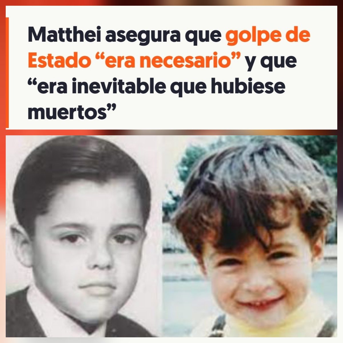 🔴 Evelyn Matthei no puede justificar el asesinato de niños.

Su postura es un atentado en contra de la democracia.